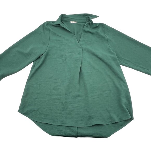 Jodifl Women Green Long Sleeve Blouse M 58% Polyester 38% Rayon 4% Spandex - Picture 1 of 5